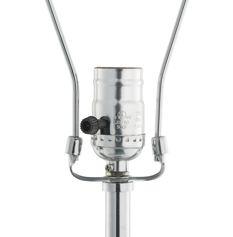 Misty Valley Nysa Modern Classic Drum Shaped Shade Table Lamp in Mirrored & Faux Crystals