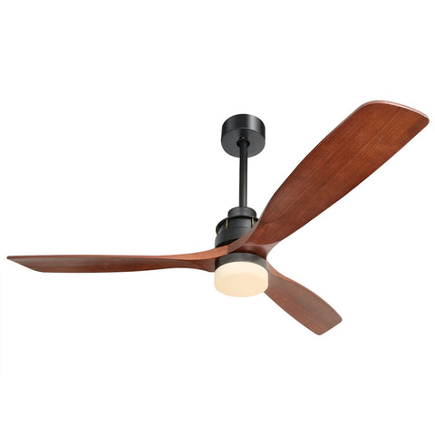 Misty Valley 60in. 3 Solid Wood Blade DC Motor Ceiling Fan Decorate for the Living Room Corridor Lighting Fixture