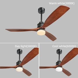 Misty Valley 60in. 3 Solid Wood Blade DC Motor Ceiling Fan Decorate for the Living Room Corridor Lighting Fixture