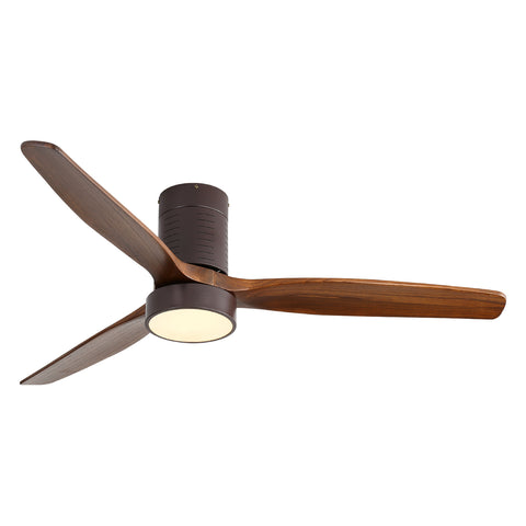 Misty Valley 52in. Solid Wood Indoor Low Profile Ceiling Fan with LED Light and Remote Control