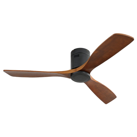 Misty Valley 52in. Low Profile Ceiling Fan DC 3 Carved Wood Fan Blade Noiseless Reversible Motor Remote Control Without Light