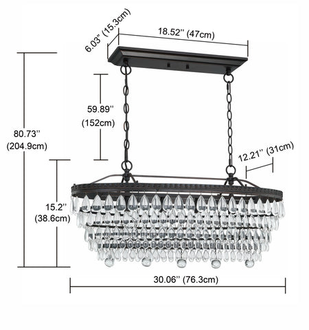Misty Valley 4-Light Oil Rubbed Bronze Chandelier With Crystal Accent