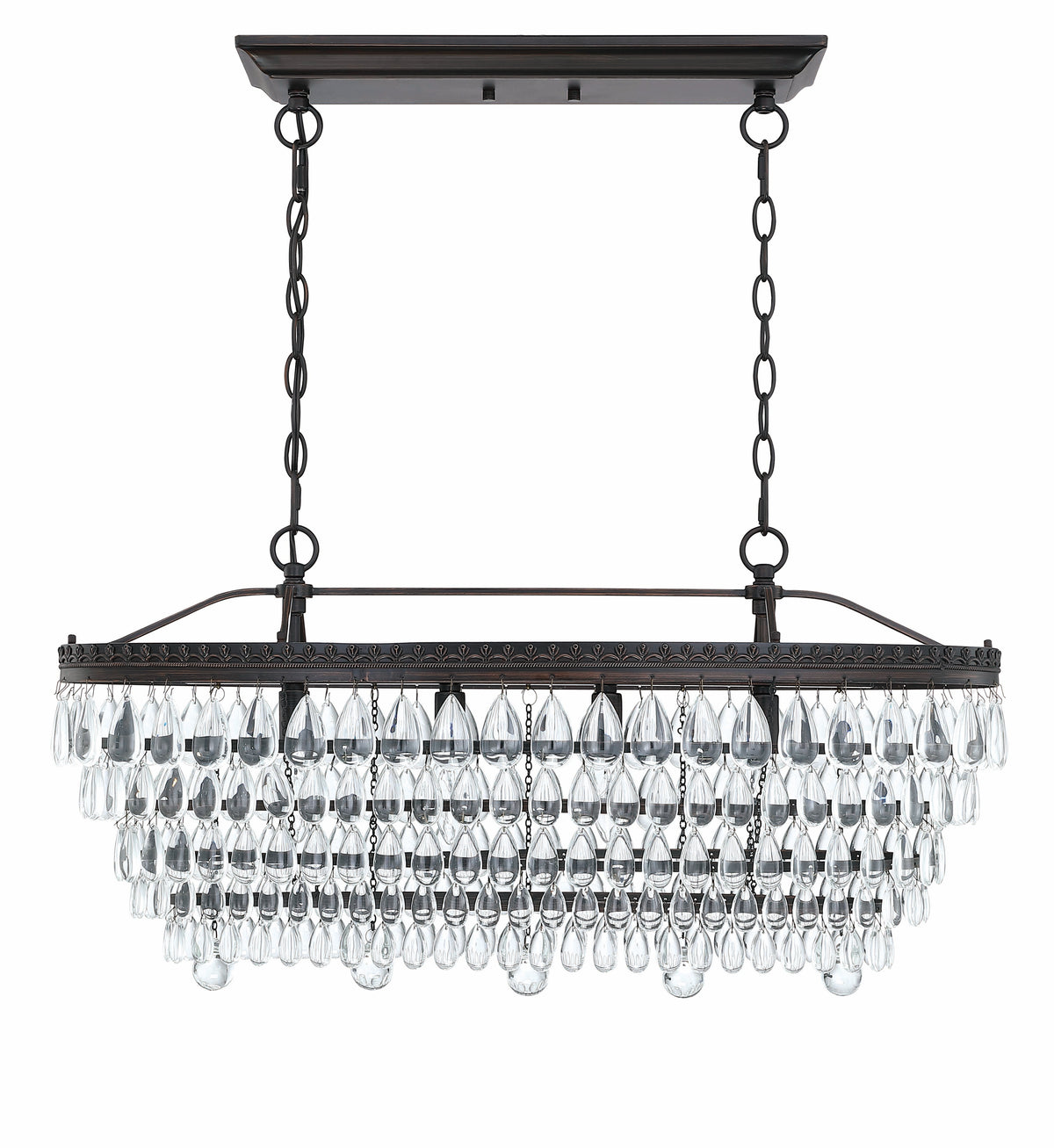 Misty Valley 4-Light Oil Rubbed Bronze Chandelier With Crystal Accent