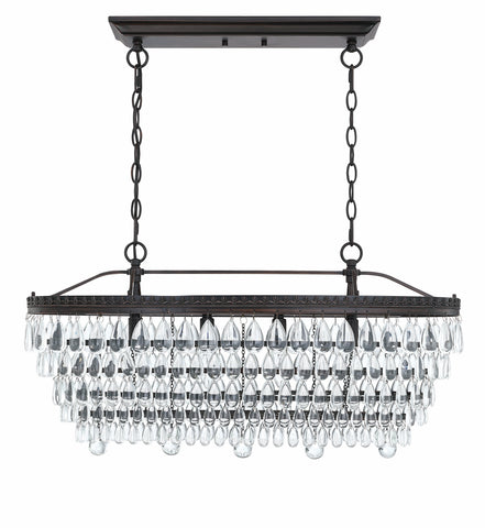 Misty Valley 4-Light Oil Rubbed Bronze Chandelier With Crystal Accent