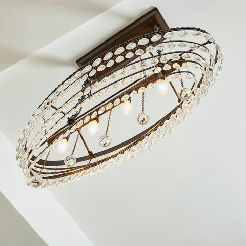 Misty Valley 4-Light Oil Rubbed Bronze Chandelier With Crystal Accent