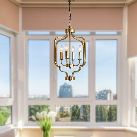 Misty Valley Electroplated Gold Chandelier Iron Gold 6 Bulbs