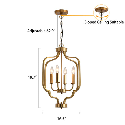 Misty Valley Electroplated Gold Chandelier Iron Gold 6 Bulbs