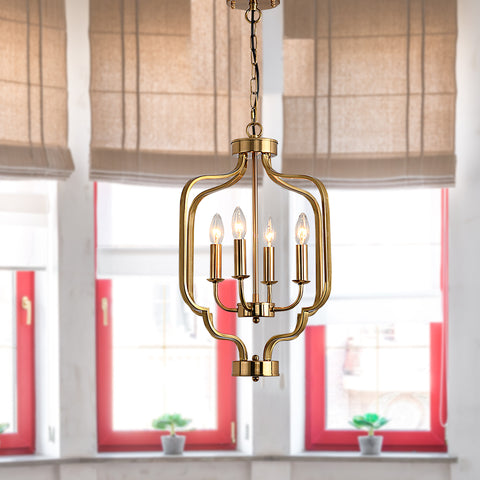 Misty Valley Electroplated Gold Chandelier Iron Gold 6 Bulbs