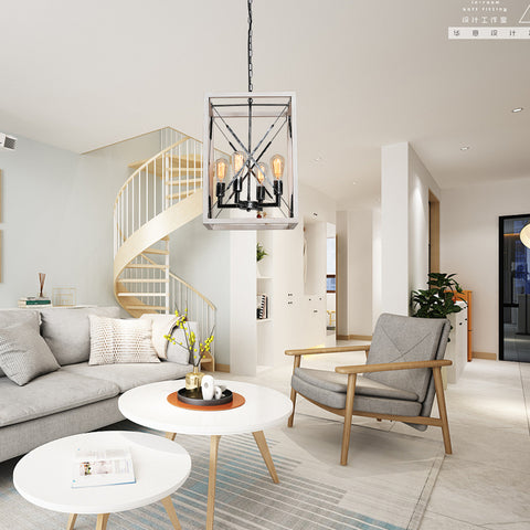 Misty Valley Farmhouse 4-Light Retro Distressed Chandelier Iron Metal Cottage Style Ceiling Light