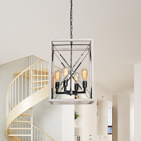 Misty Valley Farmhouse 4-Light Retro Distressed Chandelier Iron Metal Cottage Style Ceiling Light