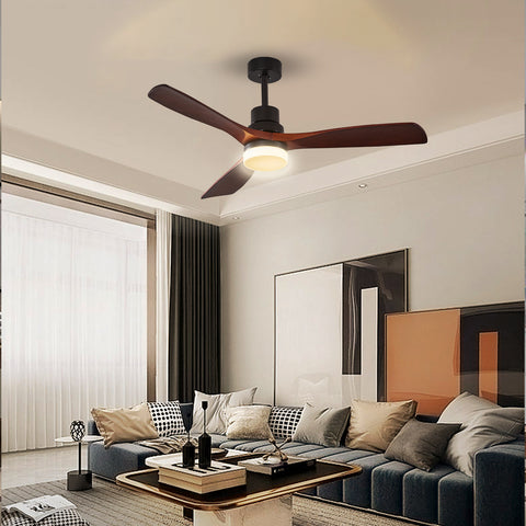 Misty Valley 52in. Wood Ceiling Fan with Light Remote Control,3 Blade Ceiling Fan,Modern Propeller Fan With Adjustable Speeds,Ceiling Fan Indoor with Light