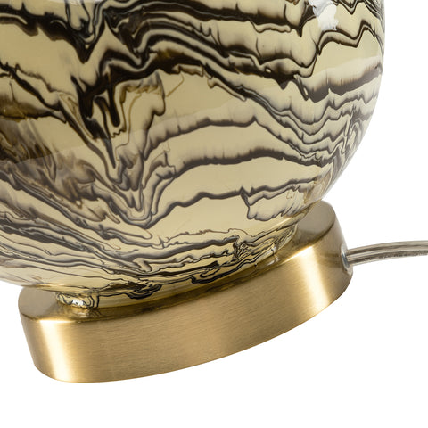 Misty Valley 20" Modern LED Bedside Table Lamp with Linen Shade and Glass Base