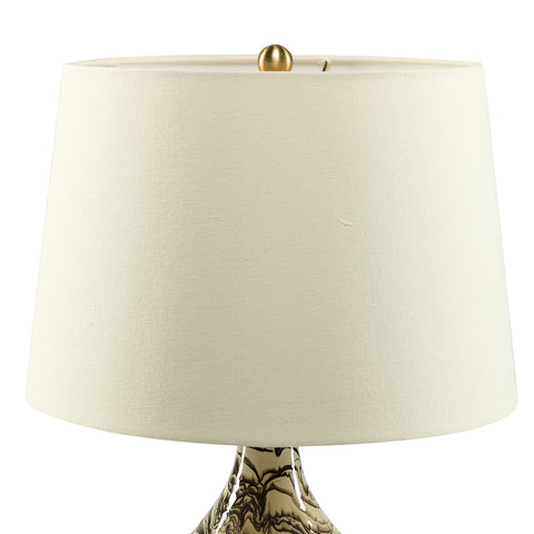 Misty Valley 20" Modern LED Bedside Table Lamp with Linen Shade and Glass Base