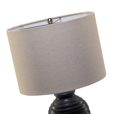 Misty Valley 24.7" Modern LED Bedside Table Lamp with Drum-Shaped Linen Shade