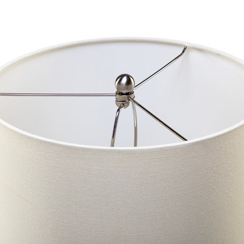 Misty Valley 24" Modern Bedside LED Table Lamp with Linen Shade and Gourd-Shaped Ceramic Base