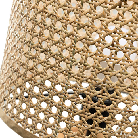 Misty Valley Zen Concept Solid Wood Rattan 21.3" Table Lamp with In-line Switch Control