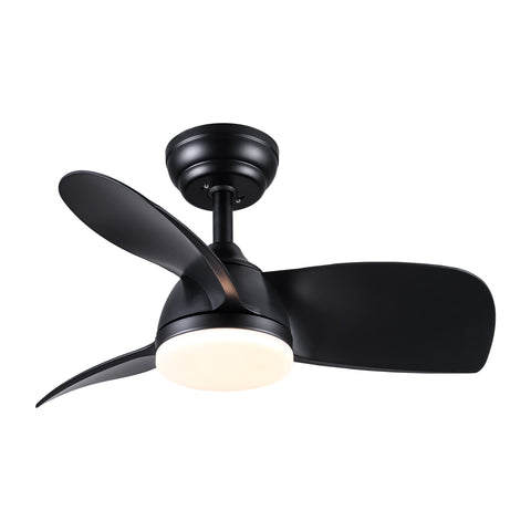 Misty Valley  28in. Integrated LED Black Ceiling Fan with Light,  ABS Blade