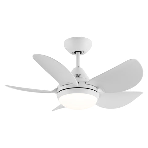 Misty Valley 30in. Integrated LED Modern White Ceiling Fan with Light,ABS Blade