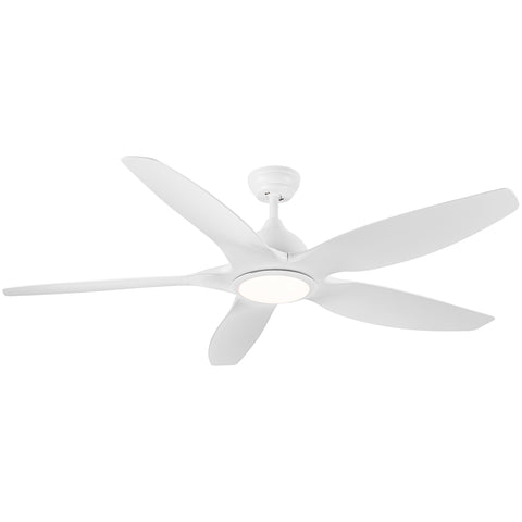 Misty Valley Modern 60in. Integrated LED Ceiling Fan Lighting with White ABS Blade