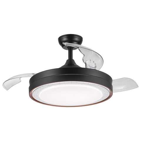Misty Valley 42in. LED Modern Retractable Ceiling Fan with Light,6-Speed and Color Changing Technology