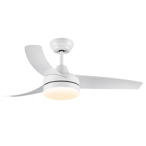 Misty Valley 42in. Integrated LED Modern White Ceiling Fan with Light, Silent Remote Control Ceiling Fan