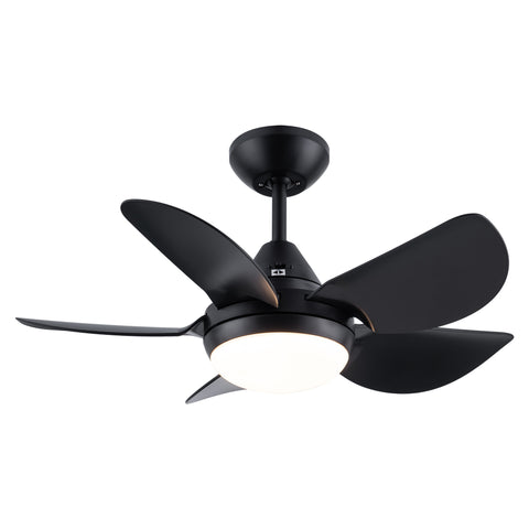 Misty Valley 30in. integrated LED Ceiling Fan with Light,Matte Black ABS Blade