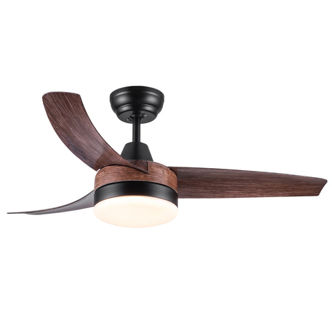 Misty Valley 42in. Modern LED Brown 6-Speed Ceiling Fan With Light, Quiet DC Motor,Remote Control
