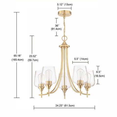 Misty Valley 5-Light Brush Nickle Vintage French Chandelier For Living Room, Dining Room