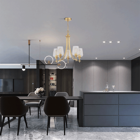 Misty Valley 5-Light Brush Nickle Vintage French Chandelier For Living Room, Dining Room