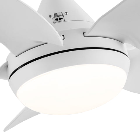 Misty Valley 30in. Integrated LED Modern White Ceiling Fan with Light,ABS Blade