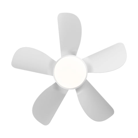 Misty Valley 30in. Integrated LED Modern White Ceiling Fan with Light,ABS Blade