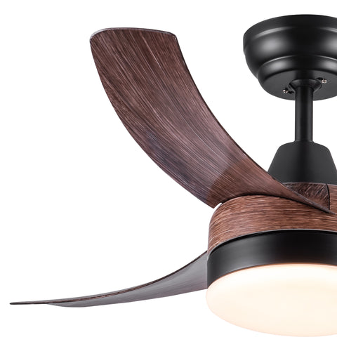 Misty Valley 42in. Modern LED Brown 6-Speed Ceiling Fan With Light, Quiet DC Motor,Remote Control