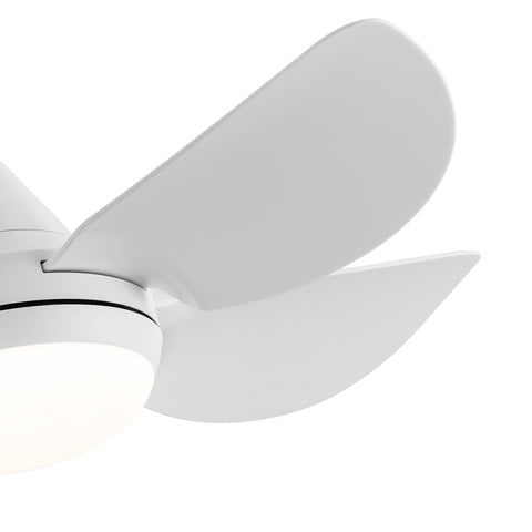 Misty Valley 30in. Integrated LED Modern White Ceiling Fan with Light,ABS Blade