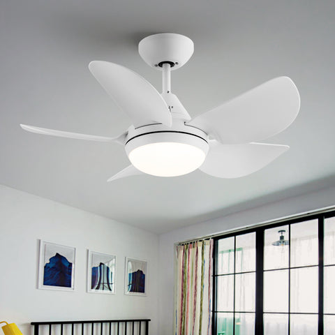 Misty Valley 30in. Integrated LED Modern White Ceiling Fan with Light,ABS Blade