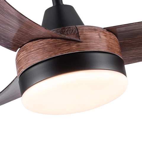 Misty Valley 42in. Modern LED Brown 6-Speed Ceiling Fan With Light, Quiet DC Motor,Remote Control