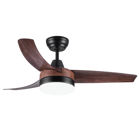 Misty Valley 42in. Modern LED Brown 6-Speed Ceiling Fan With Light, Quiet DC Motor,Remote Control