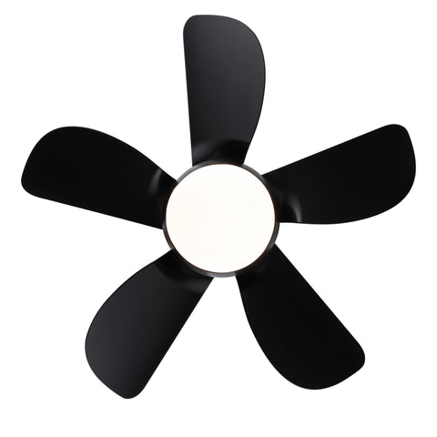 Misty Valley 30in. integrated LED Ceiling Fan with Light,Matte Black ABS Blade