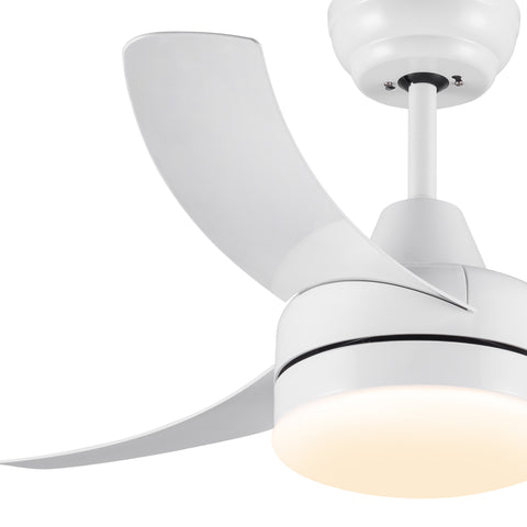 Misty Valley 42in. Integrated LED Modern White Ceiling Fan with Light, Silent Remote Control Ceiling Fan