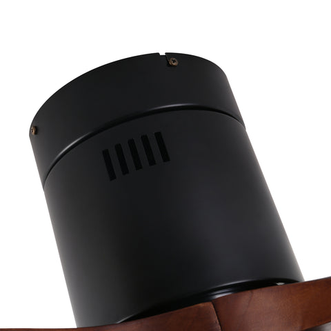 Misty Valley 52in. LED Modern Brown Solid Wood Low Profile Ceiling Fan with Light