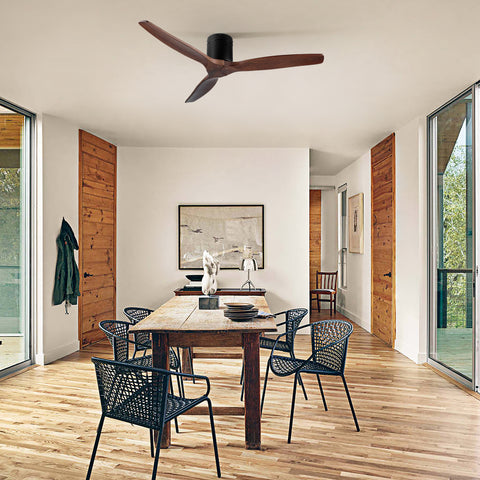 Misty Valley 52in.Solid Wood Blade Low Profile Ceiling Fan without Light,Flush Mount Ceiling Fan
