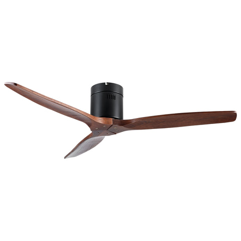 Misty Valley 52in.Solid Wood Blade Low Profile Ceiling Fan without Light,Flush Mount Ceiling Fan