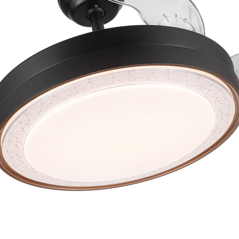 Misty Valley 42in. LED Modern Retractable Ceiling Fan with Light,6-Speed and Color Changing Technology