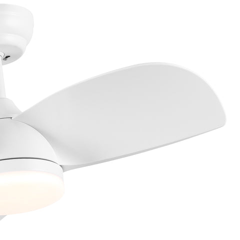 Misty Valley 28in. Modern White Integrated LED 6-Speed Low Profile Ceiling Fan with Light For Bedroom