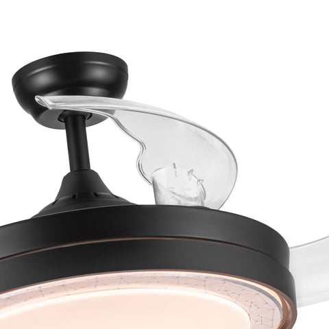 Misty Valley 42in. LED Modern Retractable Ceiling Fan with Light,6-Speed and Color Changing Technology