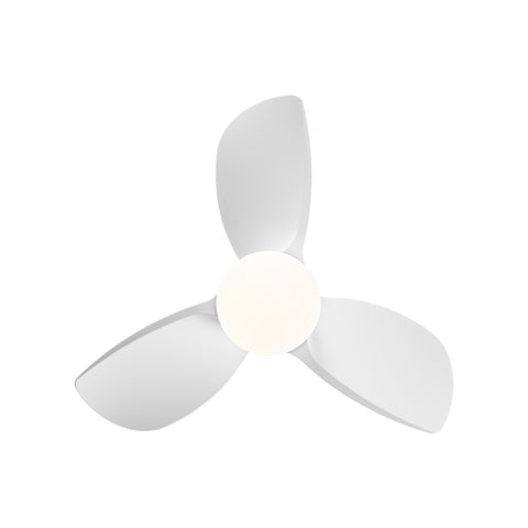 Misty Valley 28in. Modern White Integrated LED 6-Speed Low Profile Ceiling Fan with Light For Bedroom