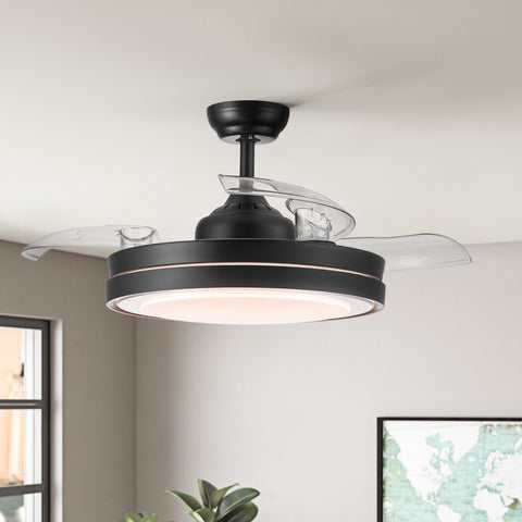 Misty Valley 42in. LED Modern Retractable Ceiling Fan with Light,6-Speed and Color Changing Technology