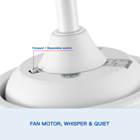 Misty Valley 44in. Intergrated LED White Retractable Ceiling Fan with Light, Remote Control Ceiling Fan