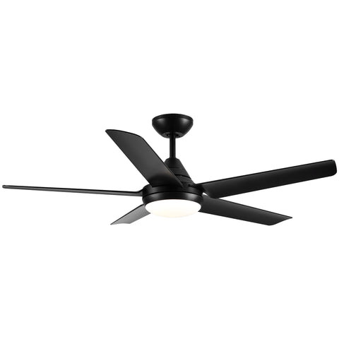 Misty Valley 48in. Modern 5-Blade Integrated LED Black Ceiling Fan with Light, Color-Changing Quiet Remote Control Ceiling Fan
