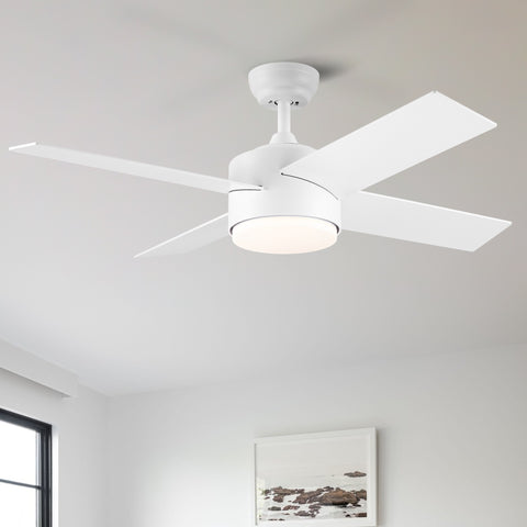 Misty Valley 44in. Intergrated LED White Retractable Ceiling Fan with Light, Remote Control Ceiling Fan