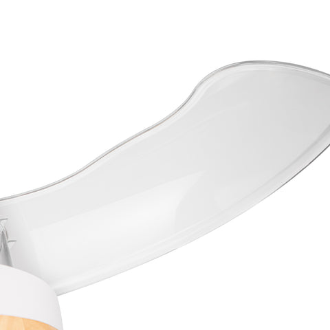 Misty Valley 36in. LED Retractable Ceiling Fan With Light,Round Solid Wood Shade Ceiling Fan for Bedroom